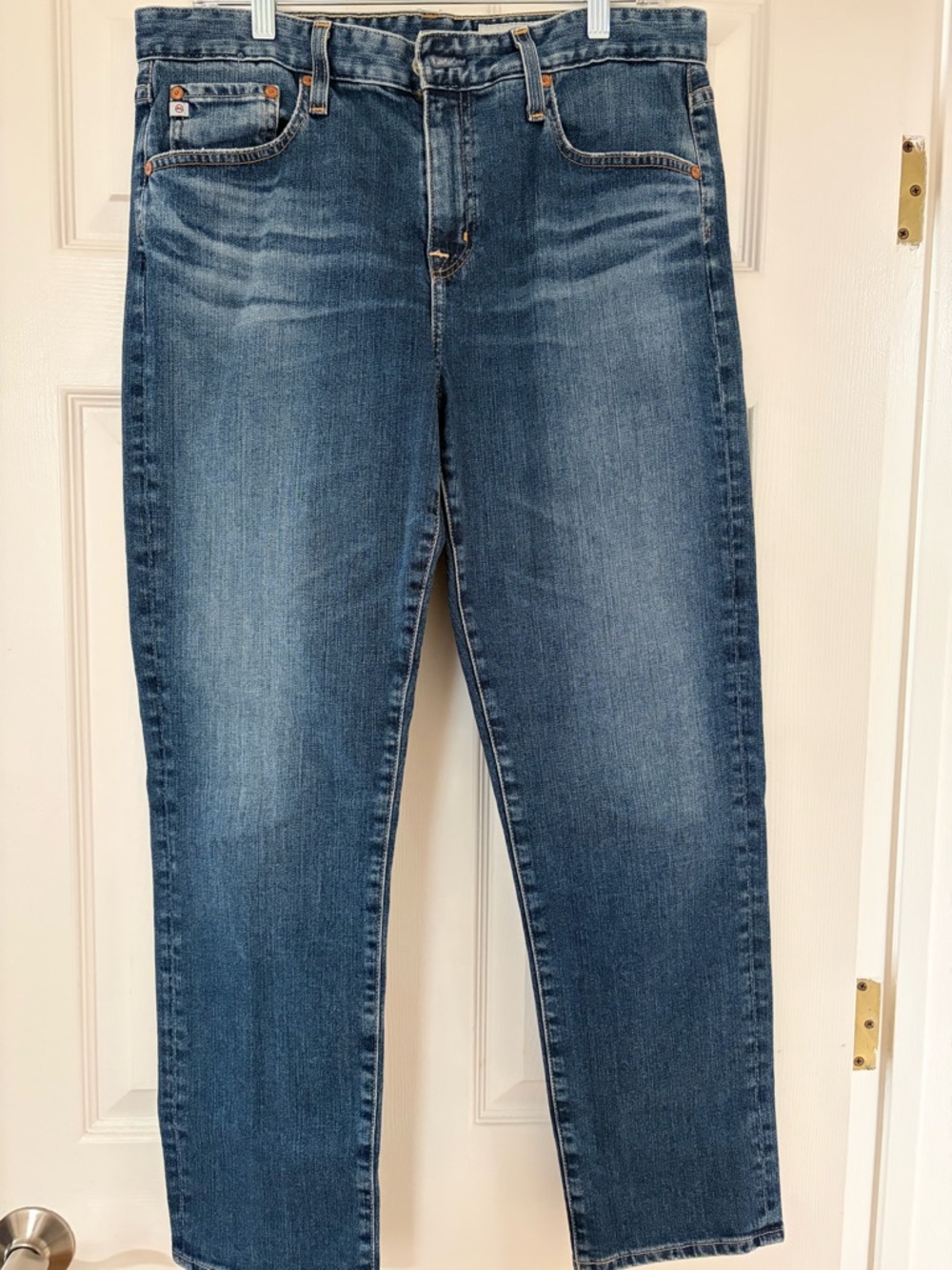 Ag Adriano Goldschmied Women's Boyfriend Jeans in Medium Blue Wash